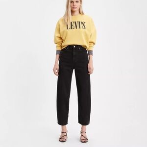 Levi Balloon Keg Horseshoe Crop Jeans Black Size 29